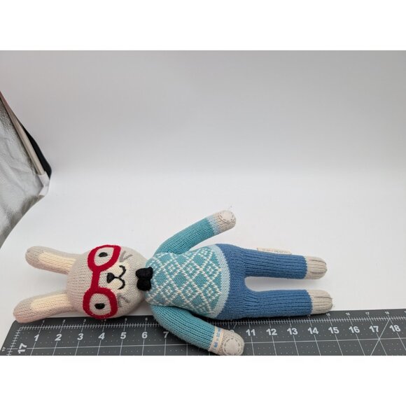 Cuddle Kind Rabbit Benedict Boy Knit Plush Glasses 15 Inch Stuffed Animal Toy - Picture 7 of 7